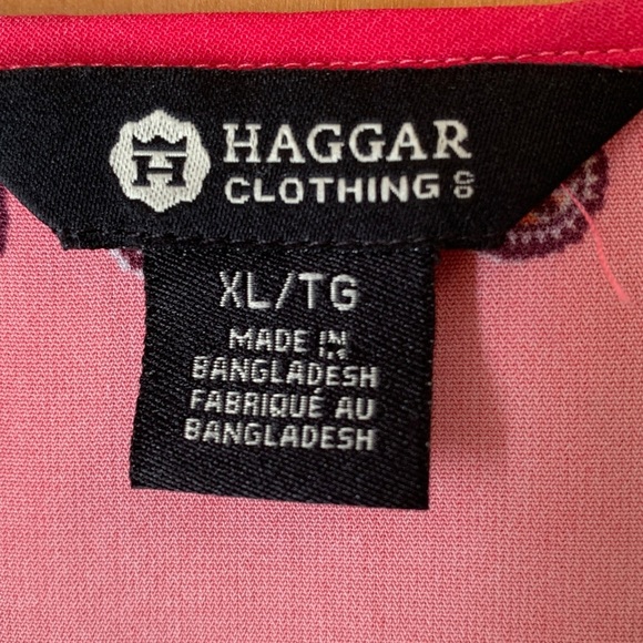 Haggar Pink Paisley Blouse XL - Picture 7 of 11